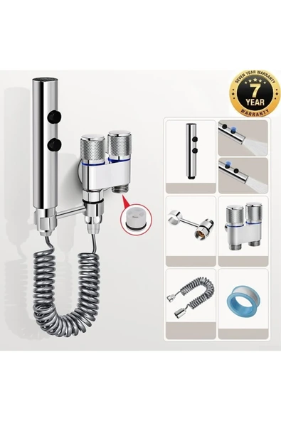 OEM Banyo Bide Basınçlı Püskürtücü Taharet Musluğu Krom Çift Fonksiyon İthal 7 Yıl Garantili ürün görseli