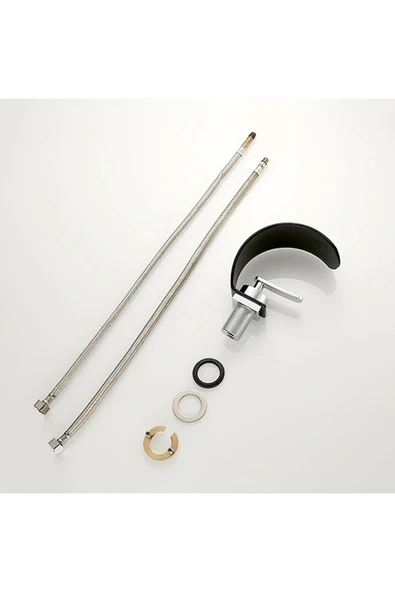 OEM Banyo Lavabo Bataryası Siyah/Krom Şelale 5 Yıl Garantili İthal Yeni Oval Tasarım. - Resim 6