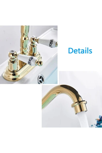 OEM Banyo Lavabo Bataryası Ankastre Altın Dore Gold Renk Yeni Model 7 Yıl Garantili İthal - Resim 7