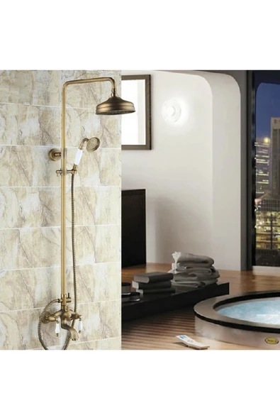 OEM Banyo Bataryası Duş Seti Antik Özel Seramik Kollu Model 7 Yıl Garantili İthal Ürün. - Resim 2