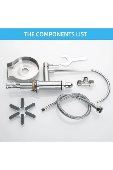 OEM Mutfak Evye Basınçlı Bardak Yıkama Bataryası Ve Arıtma Musluğu 2İn1 Mat Krom Nikel 7 Yıl Garantili - 3