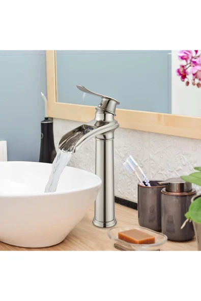 OEM Banyo Çanak Lavabo Bataryası Mat Krom Nikel Renk Yeni Tasarım 7 Yıl Garantili Ithal - Resim 6