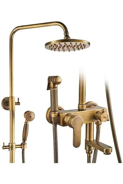 OEM Banyo Bataryası Ve Duş Seti Antik Renk Bide Fiskiyeli Yeni Model 7 Yıl Garantili İthal - 3