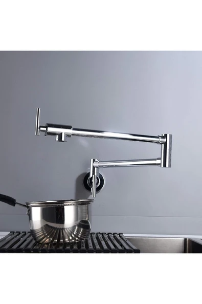 OEM Mutfak Ocak Üstü Musluk Pot Yeni Model Ithal Krom Renk 7 Yıl Garantili İthal - Resim 4