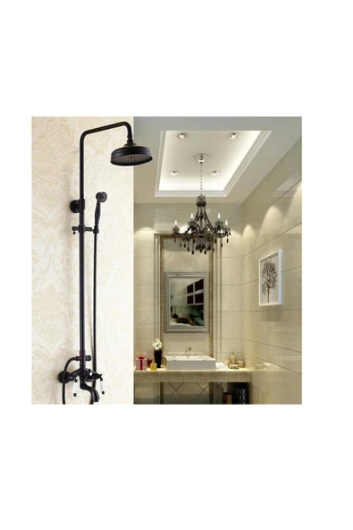 OEM Banyo Bataryası Duş Seti Antik Mat Siyah Yeni Ürün 5 Yıl Garantili - Resim 5