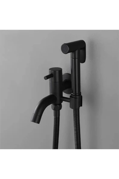OEM Banyo Tuvalet Taharet Musluğu Spiralli Bide Özel Temizlik 7 Yıl Garantili  Mat Siyah İthal - Resim 2