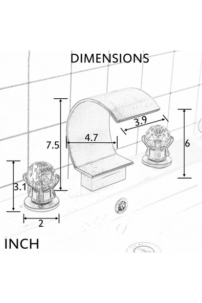OEM Banyo Lavabo Küvet Jakuzi Bataryası Ankastre Mat Siyah Yeni Taşlı Model Şelale 7 Yıl Garantili İthal - Resim 2