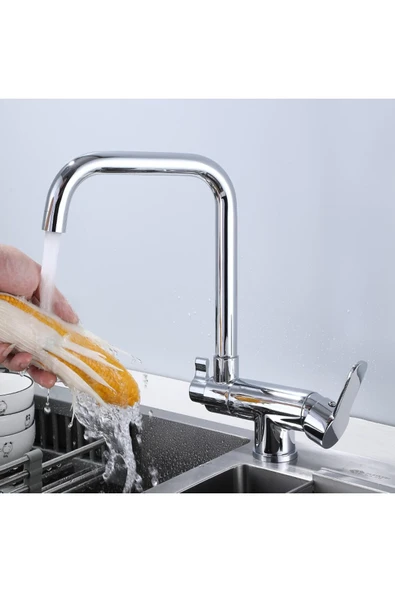 OEM Mutfak Pencere Önü Katlanır Evye Bataryası Arıtma Çıkışlı Krom Yeni 7 Yıl Garantili Ithal - Resim 4