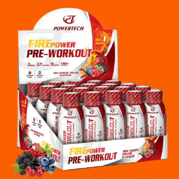 Powertech FirePower Pre-Workout 20 Shot (Beta Alanine - Taurin - Betain)