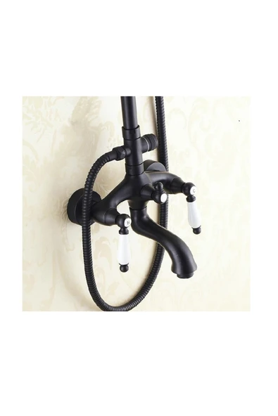 OEM Banyo Bataryası Duş Seti Antik Mat Siyah Yeni Ürün 5 Yıl Garantili - Resim 2