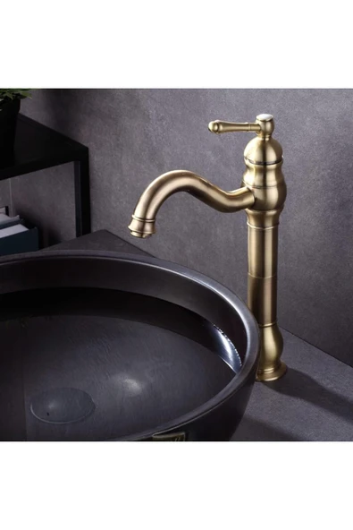 OEM Banyo Çanak Lavabo Bataryası Mat Gold Renk Yeni Model 7 Yıl Garantili Ithal ürün görseli