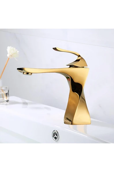 OEM Banyo Lavabo Bataryası Gold Altın Dore Renk 7 Yıl Garantili İthal Yeni Tasarım. - Resim 6