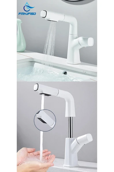 OEM Banyo Lavabo Bataryası Asansörlü Yeni Sistem Beyaz Spiralli Ve Fiskiyeli 7 Yıl Garantili İthal ürün görseli