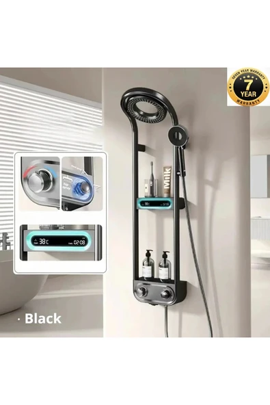 OEM Dijital Led Ekran Ve Termostatlı Robot Duş Seti Lüx Şelale Yağmur Duş Sistemi 7 Yıl Garantili İthal ürün görseli