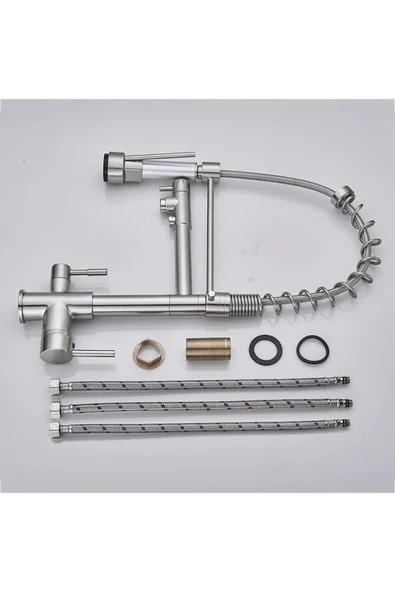 OEM Mutfak Evye Bataryası Dual Flow Su Arıtma Çıkışlı Spiralli Ve Fiskiyeli 7 Yıl Garantili Ithal Nikel. - Resim 6