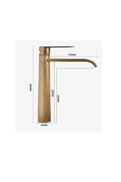 OEM Banyo Çanak Lavabo Bataryası Antik Renk Yeni Huni Göde Model Şelaleli Model 7 Yıl Garantili Ithal - Resim 4