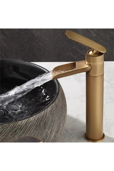OEM Banyo Çanak Lavabo Bataryası Antik Renk Şelale Yeni Model 7 Yıl Garantili Ithal - Resim 4
