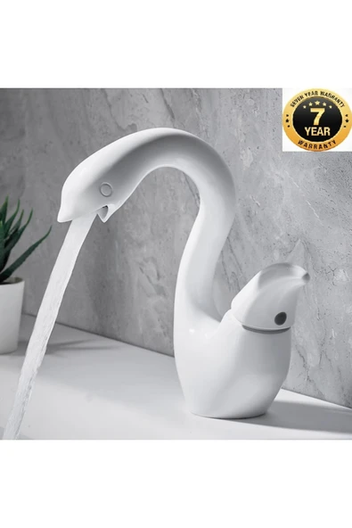 OEM Banyo Lavabo Bataryası Kuğu Model Beyaz Renk Yeni Ürün Ithal 7 Yıl Garantili İthal ürün görseli