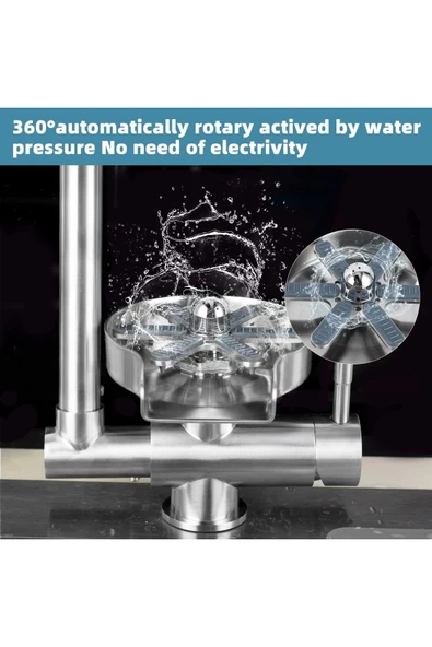 OEM Mutfak Evye Basınçlı Bardak Yıkama Bataryası Ve Arıtma Musluğu 2İn1 Mat Krom Nikel 7 Yıl Garantili - 2