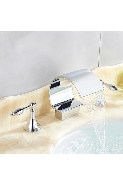 OEM Banyo Lavabo Küvet Jakuzi Bataryası Ankastre Krom Renk Yeni Şelale 7 Yıl Garantili - Resim 5