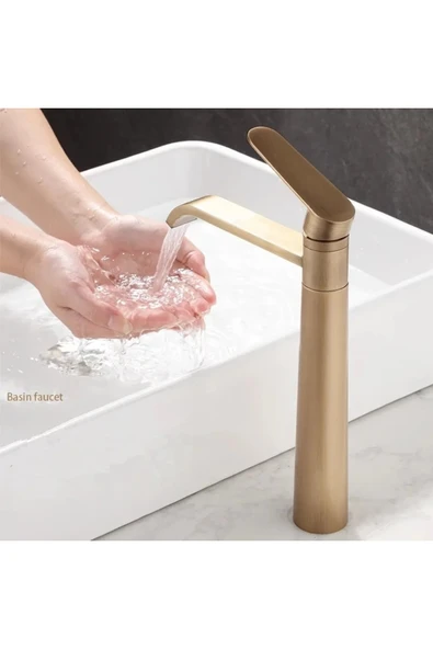 OEM Banyo Çanak Lavabo Bataryası Antik Renk Yeni Huni Göde Model Şelaleli Model 7 Yıl Garantili Ithal - Resim 2