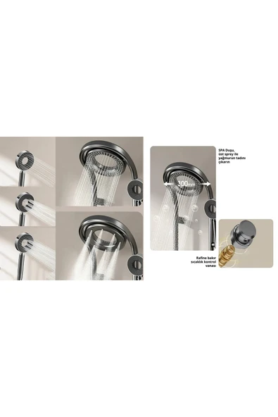 OEM Dijital Led Ekran Ve Termostatlı Robot Duş Seti Lüx Şelale Yağmur Duş Sistemi 7 Yıl Garantili İthal - Resim 8