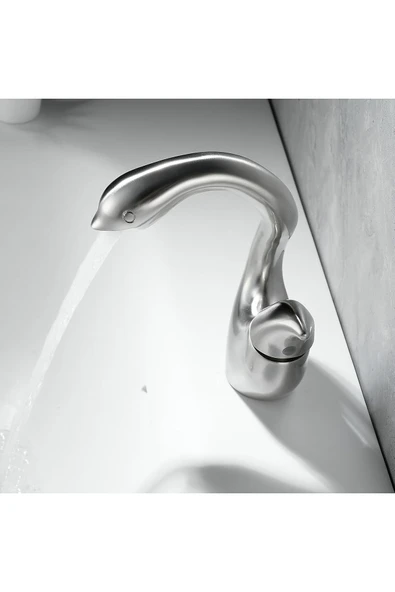 OEM Banyo Lavabo Bataryası Kuğu Model Mat Krom Nikel Renk Yeni Ürün Ithal 7 Yıl Garantili İthal - Resim 2