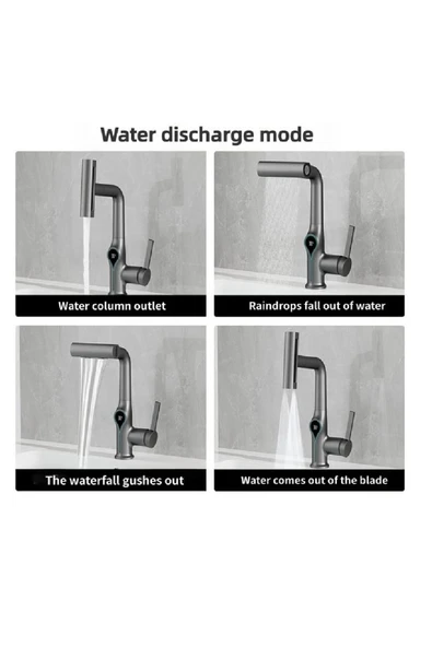 OEM Akıllı Dijital Sıcaklık Led Ekran Banyo Lavabo Bataryası Asansörlü 4 Fonksiyonlu İthal 7 Yıl Garanti - Resim 8