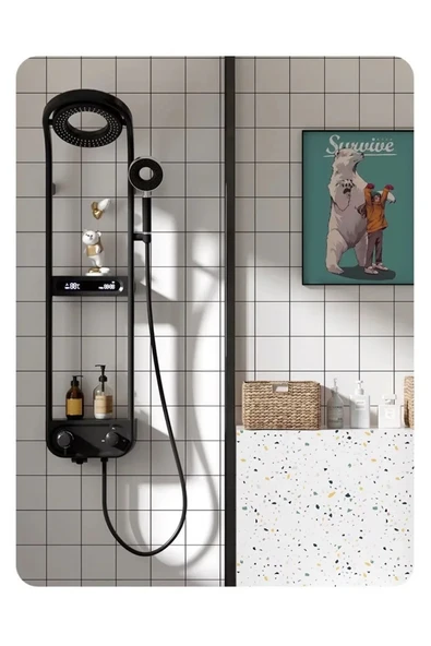 OEM Dijital Led Ekran Ve Termostatlı Robot Duş Seti Lüx Şelale Yağmur Duş Sistemi 7 Yıl Garantili İthal - Resim 3