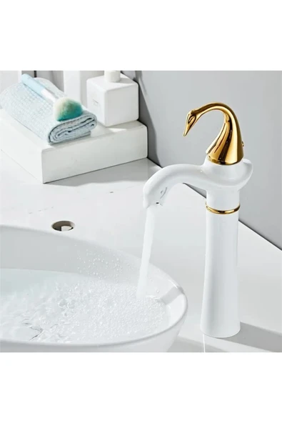 OEM Banyo Çanak Lavabo Bataryası Kuğu Gold Altın Dore Yeni Tasarım 7 Yıl Garantili İthal - Resim 2