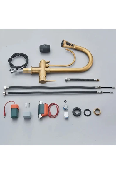 OEM Mutfak Evye Bataryası Dual Flow Smart Dokunmatik Spiralli Fiskiyeli Antik 7 Yıl Garantili İthal - Resim 8