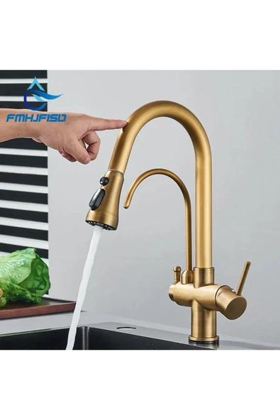 OEM Mutfak Evye Bataryası Dual Flow Smart Dokunmatik Spiralli Fiskiyeli Antik 7 Yıl Garantili İthal - Resim 3