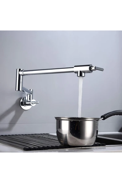 OEM Mutfak Ocak Üstü Musluk Pot Yeni Model Ithal Krom Renk 7 Yıl Garantili İthal - Resim 6