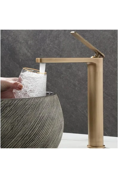 OEM Banyo Çanak Lavabo Bataryası Antik Renk Yeni Tasarım Şelale Model 7 Yıl Garantili Ithal - Resim 6