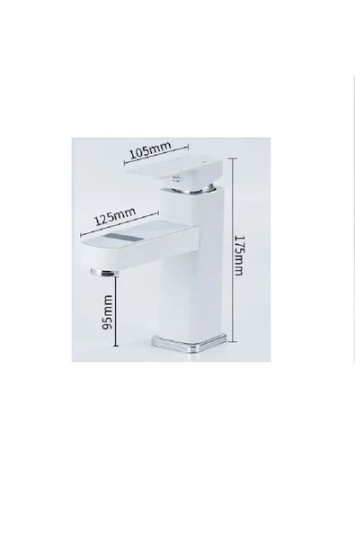 OEM Akıllı Dijital Sıcaklık Led Ekran Banyo Lavabo Bataryası Beyaz İthal 7 Yıl Garantili - Resim 4