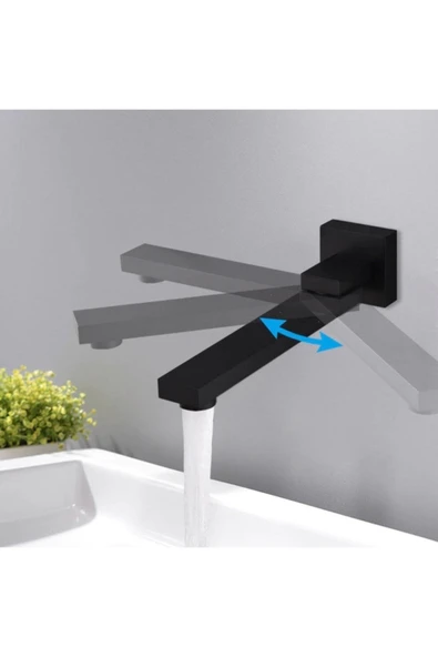 OEM Banyo Lavabo Bataryası Ankastre Siyah Set Yeni Hareketli Tasarım Sıva Altı Dahil 5 Yıl Garantili - 3