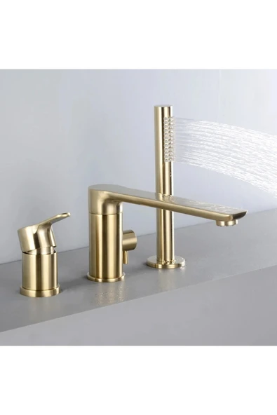 OEM Banyo Bataryası Küvet Jakuzi Duş Seti Ankastre Mat Gold Yeni Ürün 7 Yıl Garantili Ithal - Resim 4