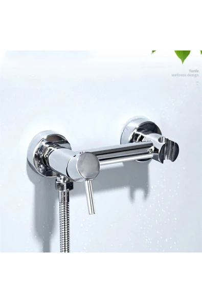 OEM Banyo Tuvalet Bide Basınçlı Püskürtücü Taharet Musluğu Çift Su Girişli Krom İthal 7 Yıl Garantili - Resim 5