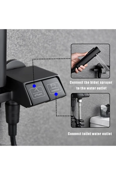 OEM Banyo Bide Basınçlı Püskürtücü Taharet Musluğu Klozet Hortumu - Resim 2