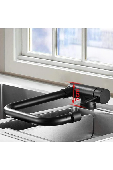 OEM Mutfak Pencere Önü Katlanır Evye Bataryası Mat Siyah İthal Yeni 7 Yıl Garantili - Resim 6