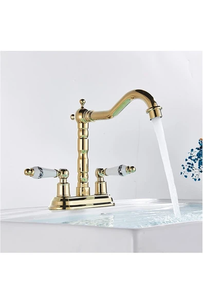 OEM Banyo Lavabo Bataryası Ankastre Altın Dore Gold Renk Yeni Model 7 Yıl Garantili İthal - Resim 2