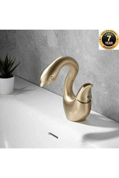 OEM Banyo Lavabo Bataryası Kuğu Model Antik Renk Yeni Ürün Ithal 7 Yıl Garantili İthal ürün görseli