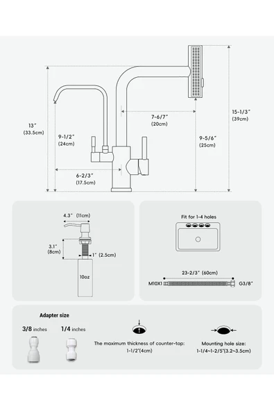 OEM Mutfak Evye Bataryası Dual Flow Su Arıtma Çıkışlı Spiralli Ve Fiskiyeli 7 Yıl Garanti Ithal Nikel - Resim 6