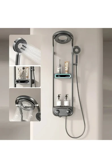 OEM Dijital Led Ekran Ve Termostatlı Robot Duş Seti Lüx Şelale Yağmur Duş Sistemi 7 Yıl Garantili İthal - Resim 2