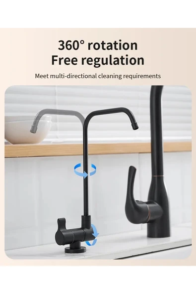 OEM Su Arıtma Musluğu Katlanır Ankastre Yeni Model Mat Krom Nikel Ithal 7 Yıl Garantili - Resim 2