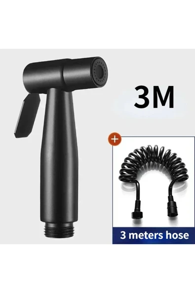 OEM Banyo Tuvalet Taharet Musluğu Spiralli Bide Özel Temizlik 7 Yıl Garantili  Mat Siyah İthal - Resim 4