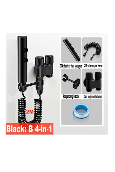 OEM Banyo Bide Basınçlı Püskürtücü Taharet Musluğu Siyah Çift Fonksiyonlu İThal 7 Yıl Garantili - Resim 2