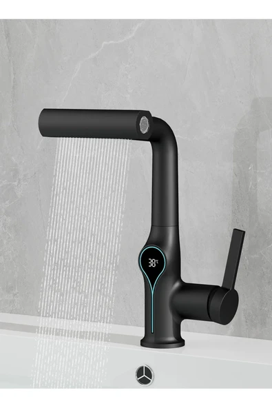 OEM Akıllı Dijital Sıcaklık Led Ekran Banyo Lavabo Bataryası Asansörlü 4 Fonksiyonlu İthal 7 Yıl Garanti ürün görseli