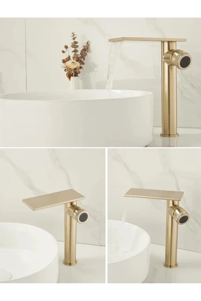 OEM Banyo Çanak Lavabo Bataryası Mat Gold Renk Yeni Model 7 Yıl Garantili Ithal - Resim 6