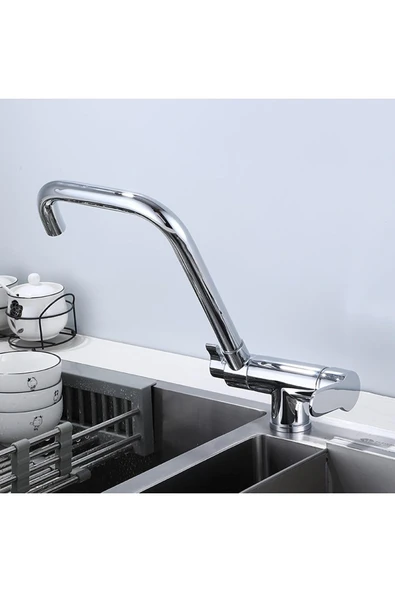 OEM Mutfak Pencere Önü Katlanır Evye Bataryası Arıtma Çıkışlı Krom Yeni 7 Yıl Garantili Ithal - Resim 3